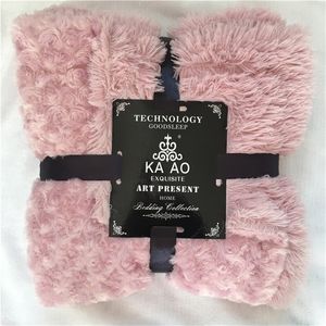 Super Soft Long Plush Rose -filt med dragkedja 200x220cm kvalitet fluffiga shaggy filtar för sängrum bäddsoffa sängkläder 201113
