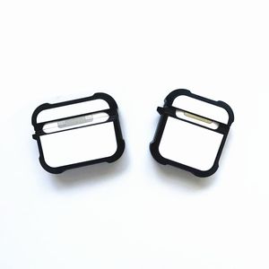 Mjukt gummiflatt sublimeringsfodral för AirPods 1 2 Pro Wireless Apple Earbuds Case Blanks med utskrivbar aluminiumplatta Instert