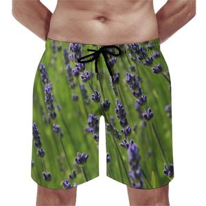 Men's Shorts Lavender Dreams Board Blooming Floral Print Classic Beach Short Pants Men's Customs Plus Size Swimming Trunks Gift IdeaMen'