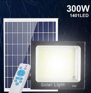 Luz solar solar de 300 W Lâmpada solar à prova d'água para o caminho do jardim Lâmpadas da inundação da parede da paisagem da paisagem da rua