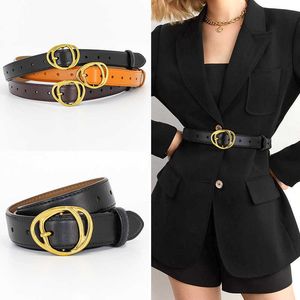I più venduti Cintura di lusso classica da donna nuova pelle bovina moda 100 cm cappotto jeans cintura in pelle fibbia ad ago cinture per pantaloni