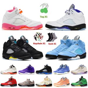 Scarpe da basket Jumpman Authentic 2022 5 5s Scarpe da basket Pink Ice Concord Aqua Unc University Blue Dj Khaled X We the Best Emerald