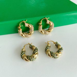 Diamond Wrapped Earrings Green Diamond Stud Heavy Industry Tide Brand Light Luxury High Design Women's Jewelry Gift Accessories