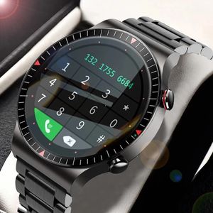 2021 Novo Círculo Full Touch Screen Steel Band Luxo Chamada Bluetooth Homens Smart Watch Waterproof Sport Activity Activity Fitness Watch Box