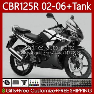 OEM FALTINGS ل هوندا CBR-125 CBR 125 R CC 02-06 هيكل السيارة 124NO.130 CBR 125R أبيض أسود 125CC CBR125R 2002 2003 2004 05 06 CBR125RR CBR-125R 02 03 04 2005 2005 2006 Body + Tank