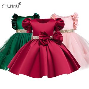 Kids Girl Cake Tutu Flower Dress Children Party Wedding Formal for Princess First Communion Costume 220422