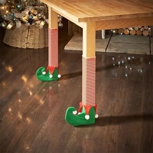 1pc Table Leg Chair Foot Covers Santa Claus Navidad Christmas Decoration for Home Cover Decor Year Supplies#25 Y201020