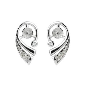 Wholesale silver jewellery settings resale online - Blank Earring Base Pearl Settings Sterling Silver Stud Earrings Findings DIY Jewellery Making Pairs221Z