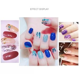 Bottiglie / set Misti colorati per nail art Paillettes Glitter in polvere Pigmenti 3d Adesivo ultrasottile Fiocchi Decorazioni per manicure