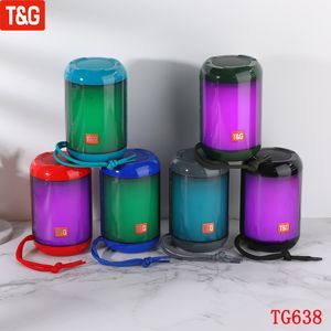 TG638 Portable Wireless Bluetooth Speaker LED Light Outdoor Music Player Stereo Loudspeaker with FM Radio Built-in Mic
