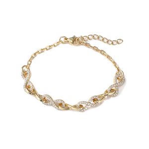 Bracciale a catena con ciondolo Infinity dal design classico Gioielli in rame placcato oro per regalo da donna