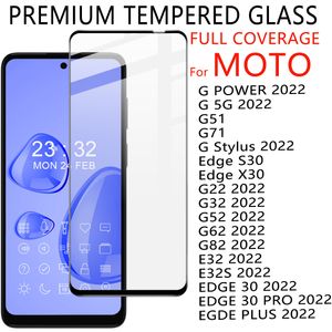 Premium High aluminum full Coverage Tempered Glass Phone Screen Protector for MOTO G22 G32 G52 G62 G82 E32 E32S EDGE 20 30 PRO G 5G G51 G71 Stylus 2022