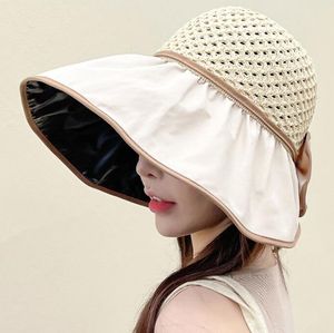 New sun hat Korean women's summer tide shading and screen anti ultraviolet net red straw spring