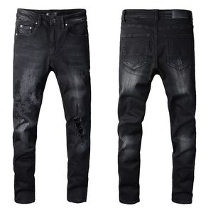 Мужские джинсы дизайнер скинни черный разорп буквы