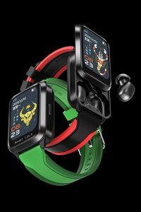 Nouveau grand écran haute définition 1,78 pouces montre intelligente double casque bluetooth deux-en-un lecteur de musique montre de sport