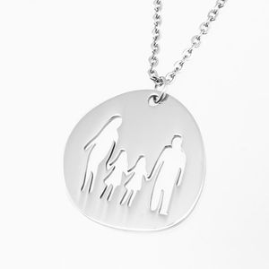 Pendant Necklaces Family Love Mom Dad Son Daughter Gifts Stainless Steel Pendants Boys Girls Mothers Fathers Necklace For Children KidsPenda