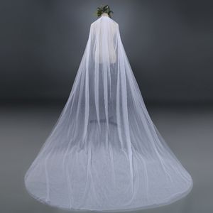 Brudslöjor Vit Lvory 1 Tier Cathedral Wedding Veils Crystal Cut Edge Bridal Veil med Comb Veil