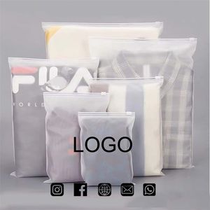 50pcs Custom Frosted Zip Seal Plastic Storage Bag Printed For Travel Clothes Packag Trans Waterproof Gift 220704