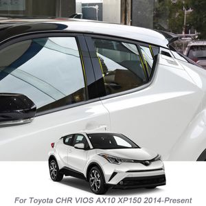 8PCS Car Window Center Pillar Sticker PVC Trim Pellicola antigraffio per Toyota CHR VIOS AX10 XP150 2014-Present Accessori auto