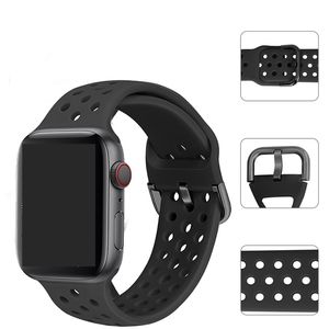 Akıllı İzleme Bantları Straps Yedek Düz Renkli Yumuşak Silikon Bilek Bilezik Spor Bant Kayışı Apple Watches Serisi Tüm Universal