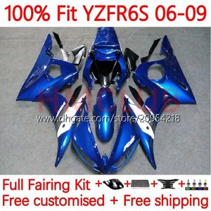 ヤマハYZF-R6S YZF600 YZF R6 S 600 CC 06-09ボディワーク10NO.12 YZF R6S 600CC YZFR6S 06 07 08 09 YZF-600 2006 2008 2008 2009 OEM Fairing Kit Blue White白い白い白い白い白い白い白い白い2008 2007