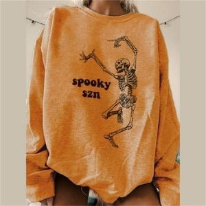 Halloween Sweatshirts Casual Skull Top Women Hoodie Sweatshirts Autumn Pullovers Halloween Clothe Tops Sudadera 220816