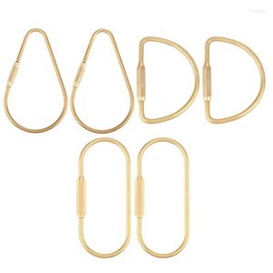 Keychains 4Pieces Brass Brass Feia Clipe Chain Chain Style Simple Style para Carchain HolderKeychains Fier22