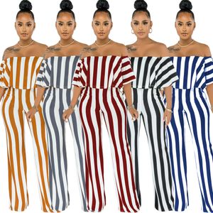 Fashion tube top Women's Jumpsuits & Rompers Hot sexy Style Striped print wide legs Women 2023 summer Outfits Woman jumpsuit pants clothes 10727