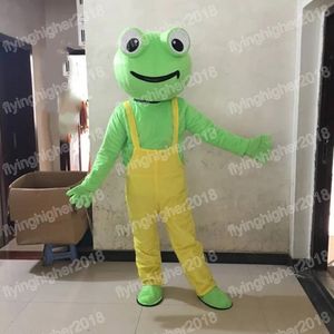 Hallowee grüner Frosch Maskottchen Kostüm Simulation Erwachsene Größe Cartoon Anime Thema Charakter Karneval Unisex Kleid Weihnachten Fancy Performance Party Kleid