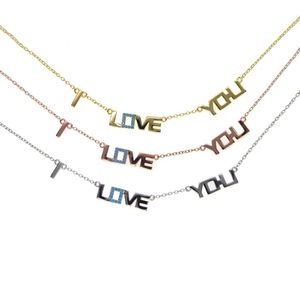 Zincirler Klasik 2022 Valentines Girlfriend Hediyesi 3 Renk Karışımı 100% 925 STERLING Gümüş Seni seviyorum mektup zarif mücevher kolye