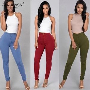 Fina fina cintura alta apertada leggings primavera e verão estiramento doce cor s-5xl qualidade slim calças de lápis 220402