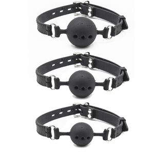 Open Mouth Gag Ball PU Leather Flirting Band BDSM Bondage Oral Fixation Stuffed sexy Toys for Women Couples Adults Games Beauty Items