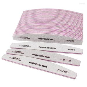 Nail Files 20Pcs/Lot Professional Thick Sandpaper 100/180 80/80 100/100 Grit Grey Boat Double Sided Buffer Salon Manicure ToolsNailNail Prud