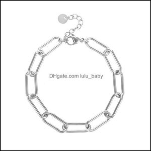 Braccialetti a catena a maglie Gioielli Moda Semplice Retro Geometrica Bambù Graffetta Acciaio inossidabile Bracciale in oro Drop Delivery 2021 2F8Fh