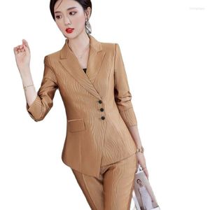 Two Piece Dress Formal Women Business Suits 2 Set With Blazer And Pants OL Style Ladies Jacket Coat Blaser Professional Trouser SetTwo