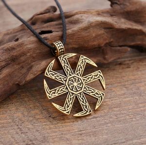 Pendant Necklaces Vintage Viking Sun Wheel Necklace Men Nordic Style High Quality Metal Slavic Amulet JewelryPendant