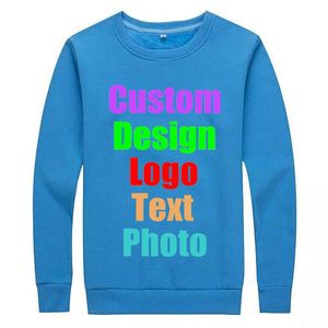 Men's Hoodies & Sweatshirts Solid Custom Made Logo Po Text Printed Men Sweatshirt Fleece Couple Lovers Company Team Class Uniform Oversized