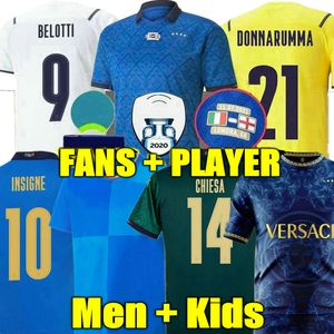 Chiellini Fans Player Bonucci Soccer Jersey Italia Jorginho Insigne Verratti Men Kids Football Shirts Chiesa Barella Spinazzola Finale Donnarumma