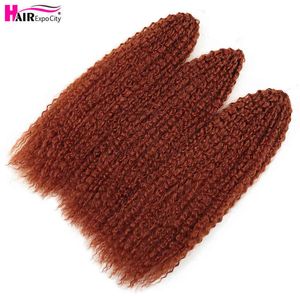20-28 Zoll Afro Kinky Twist Crochet Braids Haar Ombre Flechtverlängerungen Marly für Frauen Braun 613 Expo City 220610
