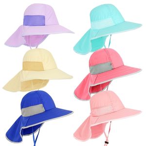 Barn sommar hatt flickor pojkar sol hatt med nacke klaff uv skydd safari hatt baby barn sommar resor 212 år 220608