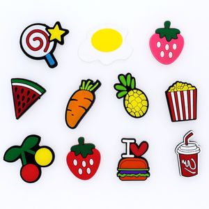 Cute Fruit Shoe Charms Watermelon Pineapple Banana Pear Shoe Buckles Ornament Accessories for Croc Jibz Kids Shoes Decor