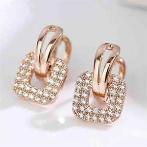Hoop Huggie Fashion Dangle Pendants Earrings For Women Piercing Ear Rings Luxury Quality Jewelry Rose Gold Plated Earing Pendientes Kolczy