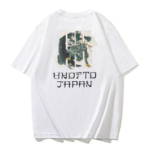 Unbeaten five-bar t-shirt undefeated tee short-sleeved samurai crocodile print tide cotton loose round neck couple wear