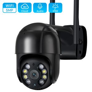 5MP Ultra HD PTZ Câmera IP Detecção Humana ao ar livre 1080p 5x Câmera de zoom digital CCTV 3MP Rastreamento de câmera wifi sem fio WIFI