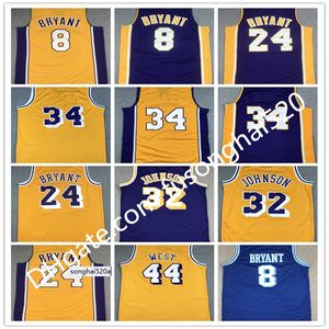 Basketball Jersey 8 Bean the Black Mamba 2001 2002 1996 1997 1999 Stitched Team di buona qualità Giallo Blu Purple Vintage THR MAGHERE