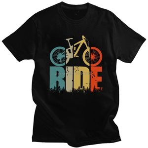 Retro Ride Dağ Bisiklet Tişörtlü Erkekler MTB Lover Tshirt Kısa Kollu Baskı Pamuk Tee Üst Bisikletçiler ve Bisikletçiler Hediye Giyim 220526