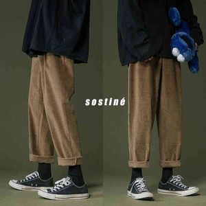 Autumnwinter Corduroy Pants Men Fashion Retro streetwear streetwear فضفاضة Hiphop مستقيم MXL J220629
