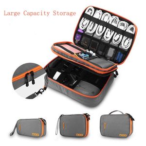 Storage Bags Bag Organizer Travel Cable MultiFunction Case Gadget Digital Pouch For Ipad Earphone Usb Charge Double Layer