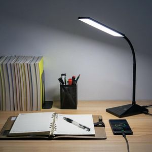 Tischlampen 7 Arten von Helligkeitsdimmlampen Augenschutz Lesen mit voller Touch-Steuerung DC 5V USB-LadeanschlussTisch