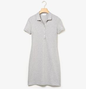 crocodile womens designer dress Fashion 100% Cotton Shirt Dresses Casual Polo Clothing A-Line Skirt Fresh Sweet Apparel